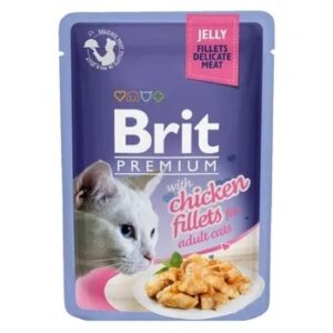 Brit Premium Cat Pouch with Chicken Fillets in Jelly for Adult Cats