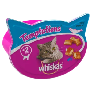 WHISKAS® TEMPTATIONS™ with Salmon flavour Adult Cat Treats 60g