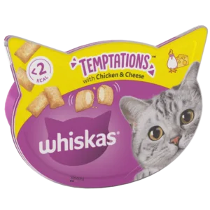 WHISKAS® TEMPTATIONS™ with Chicken & Cheese Adult Cat Treats 60g