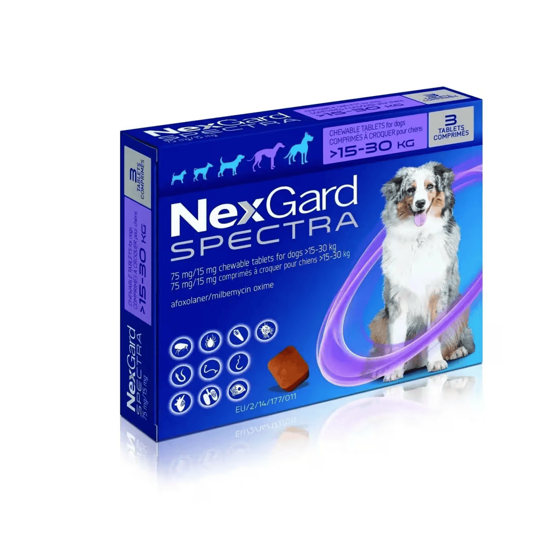 NexGard Spectra 38 mg/8 mg Chewable Tablets for Dogs (7.5-15 kg)