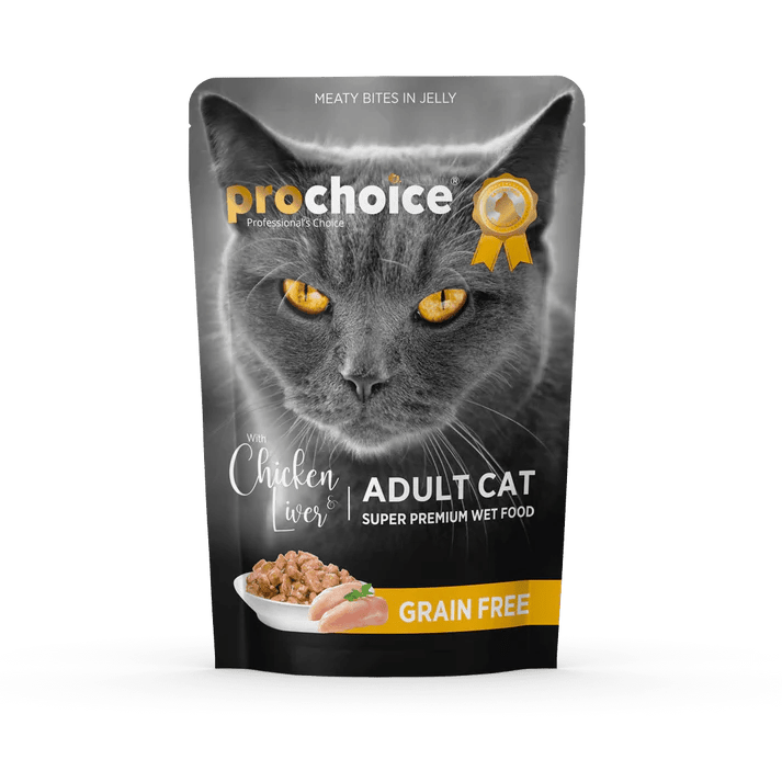 Prochoice Grain-Free Adult Cat Jelly – Chicken & Liver